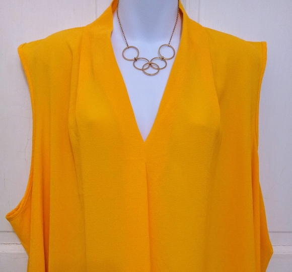 Avenue Yellow Sleeveless Blouse - Picture 2 of 6